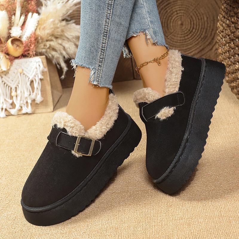 Fashion 2025 New Winter Women Thickened Fluff Boots Comfortable Outdoor Flat Platform Boots Women Plush Fashion Retro Cotton Shoes Women