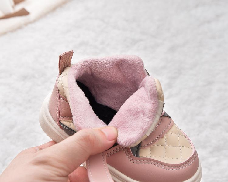 Winter Kids' Plus Velvet Mid-Top Sneakers: Warm Cotton Sports Shoes for Boys and Girls