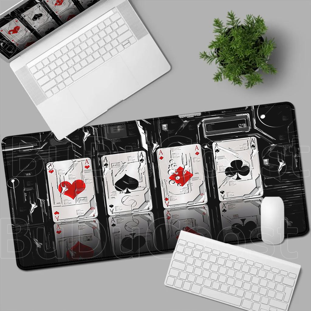 E-Sport Spiel Poker Mauspads Groß Computer Laptop Gamer Schreibtischmatten XXL Gummi Anti-Rutsch Gaming Tastatur Mauspads PC Zubehör
