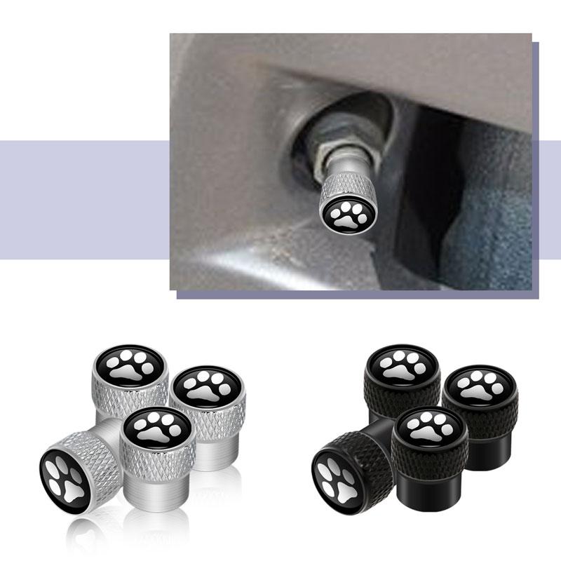 Creative Cool Design Paw Pet Animal Paw Footprints Emblém Auto Pneumatika Víčko ventilku Pneumatika Prach Cap Dekor Pro univerzální styling auta 4ks