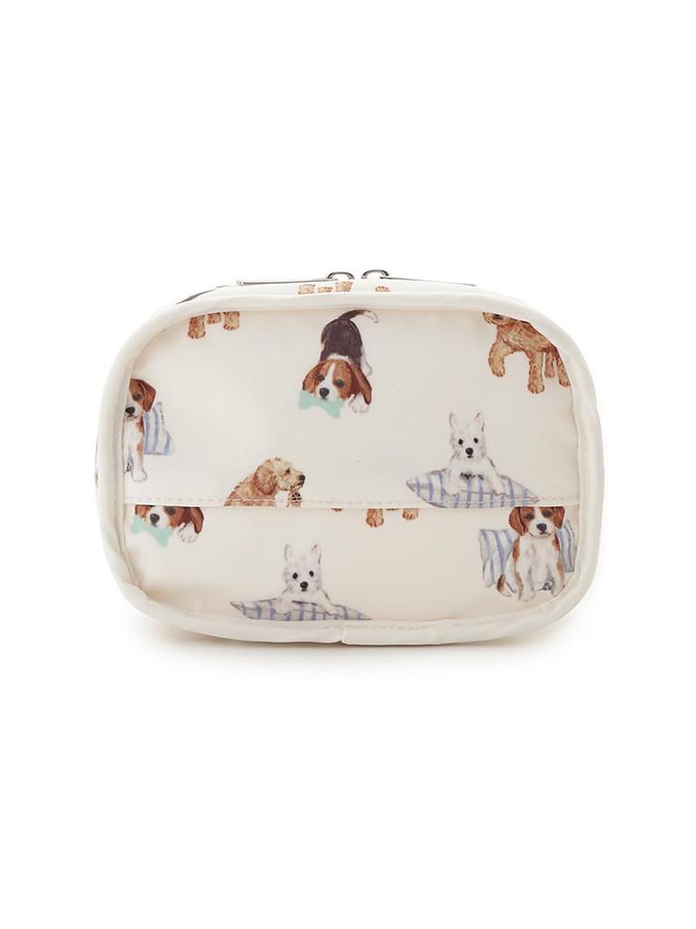Gelato Pique Playful Dog Print Tissue Pouch PWGB261640 Free Size Women's White/White,