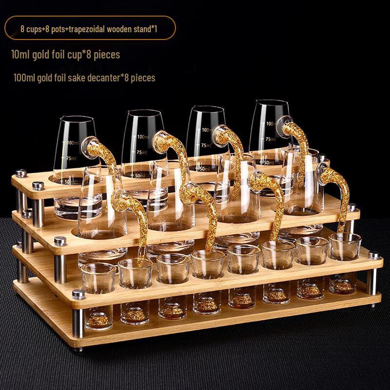 Luxury Gold Foil Baijiu Decanter and Cup Set