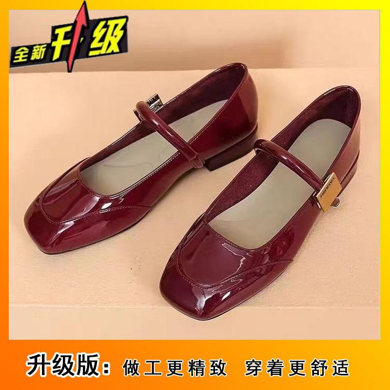 Niche shallow mouth versatile small leather shoes spring and summer new retro Mary Jane leather flat women's shoes