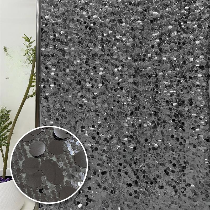 5+18mm Sequin Mesh Lace Fabric for Sewing High Quality Wedding Party Dress Clothing Patchwork DIY Apparel Sewing Supplies