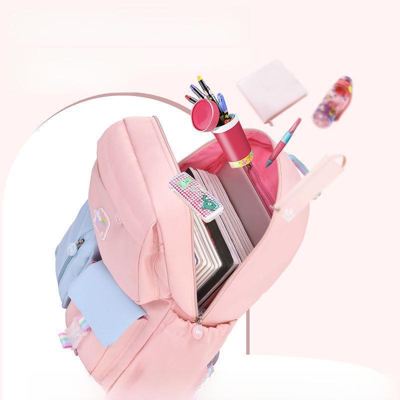 Stylish Lightweight School Backpack for Kids - Large Capacity, Spine Protection, Gender Neutral