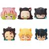 6 Stück/1 Set Anime Demon Slayer Kamado Nezuko Tanjirou Agatsuma Zenitsu PVC Q-Version Schlafende Katze Inosuke Bauchlage Modell Spielzeug