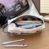 Large Capacity Plaid Cloth Pencil Case Polka Dot Star Pencil Holder Pen Storage Bag Desktop Organizer Makeup Bag