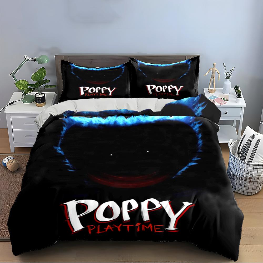 Poppy Playtime Set Biancheria da Letto Tre Pezzi Set Biancheria da Letto (1 copripiumino, 2 federe, piumino non incluso)