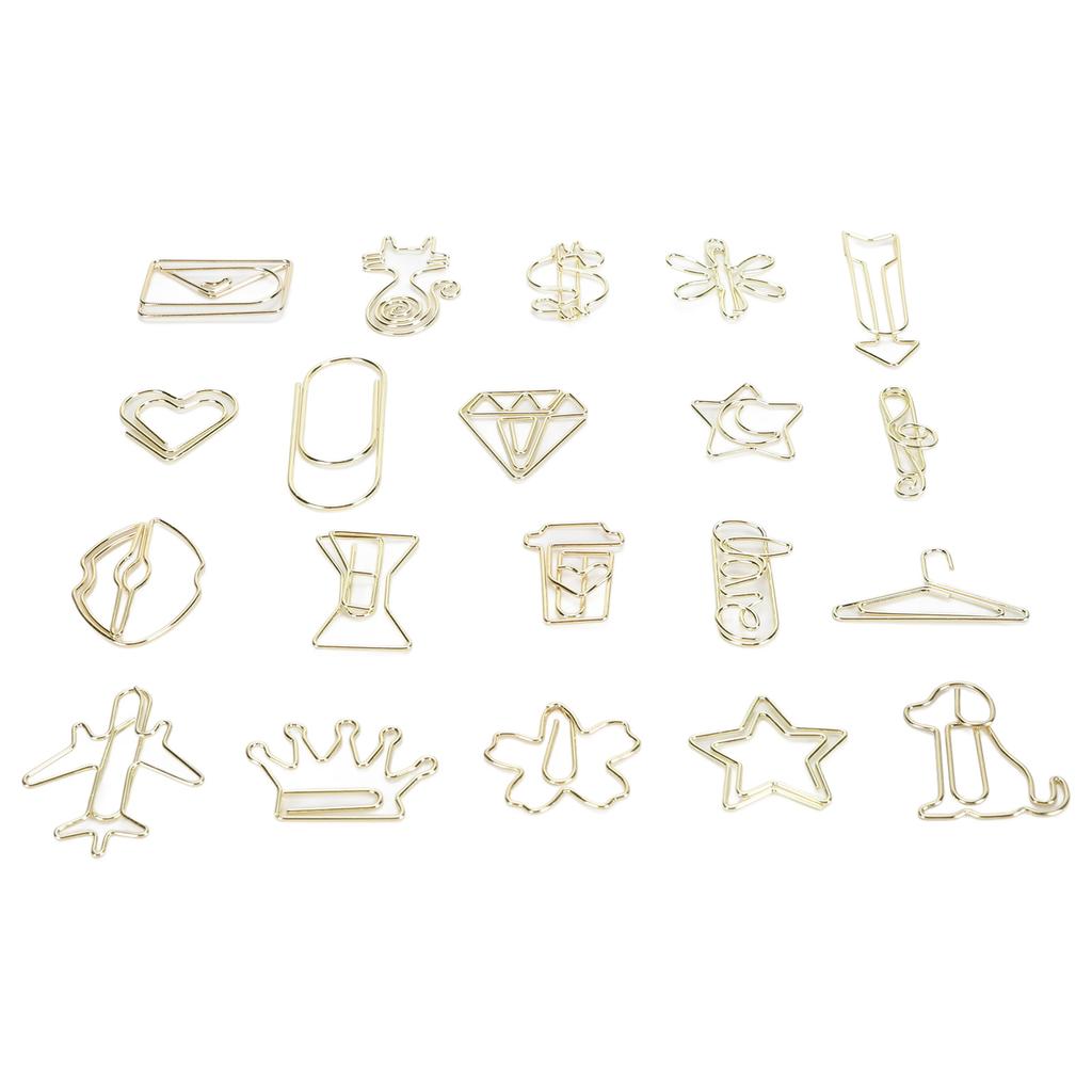 100 τεμ. Χρωματιστά Κλιπ Χαρτιού σε Σχήμα Αποτρέπουν την Ολίσθηση Χαριτωμένα Διακοσμητικά Μεταλλικά Σελιδοδείκτες Κλιπ Χαρτιού για Έγγραφα Scrapb