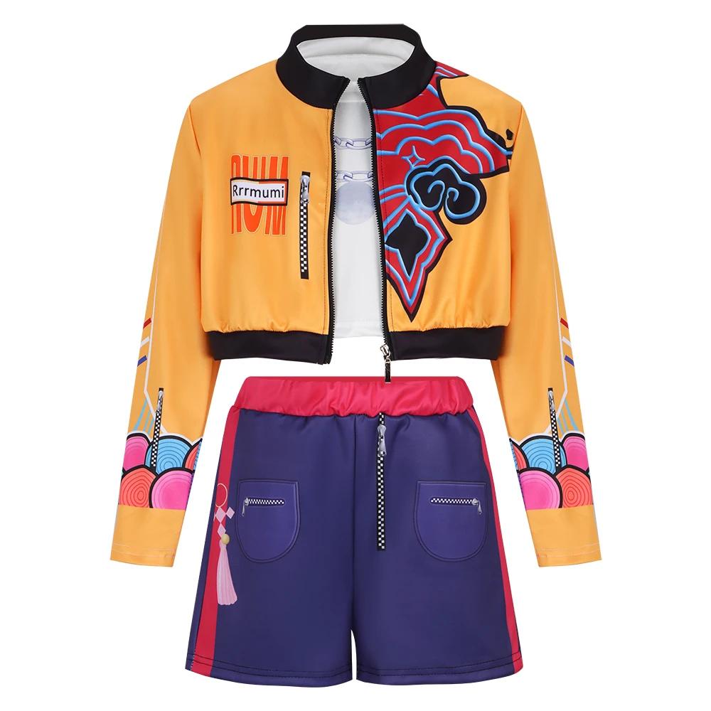 Barn Kpop Demonjegere Rumi Zoey Mira Cosplay Huntrix Kostyme for Jenter Klær Gruppe Idol Rollespill Halloween Karnevalsdrakt