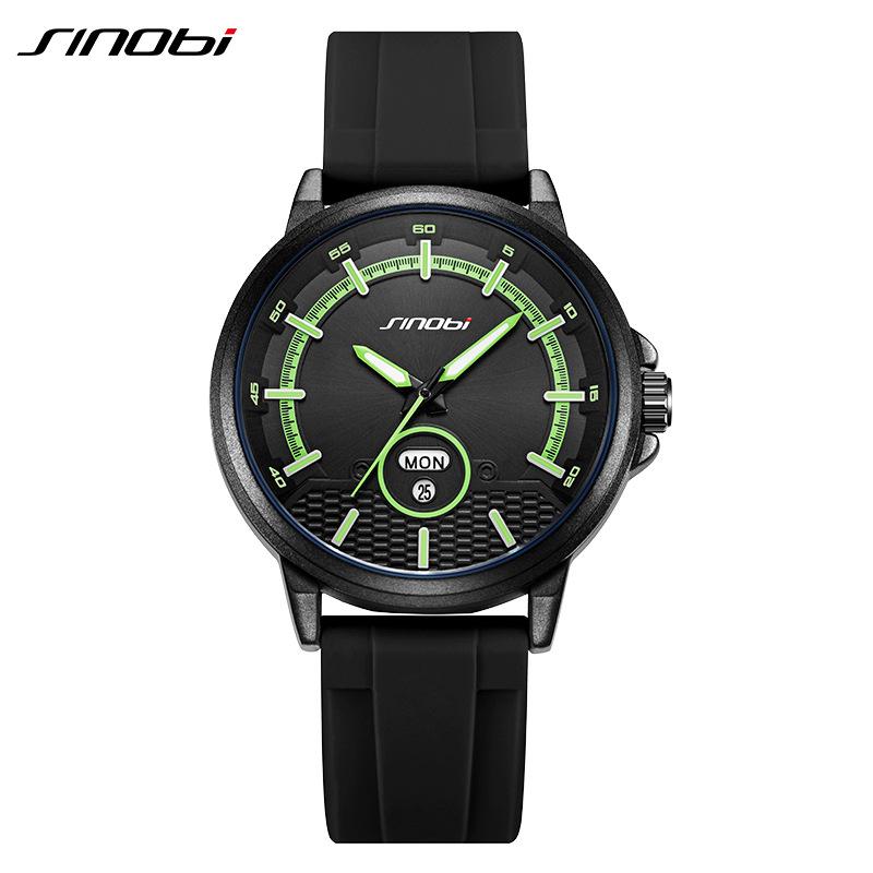 Sinobi Men s Quartz Sports Watch - Fashionable Silicone Strap, Waterproof, Model 9918