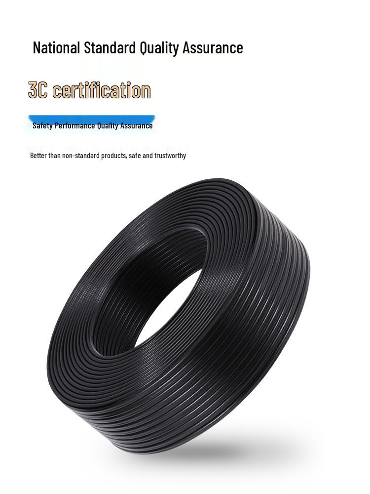 Pure Copper 2-Core Parallel Power Cable (0.5-2.5 Sq) - Black & White