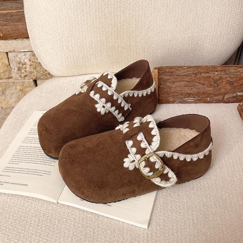 

Popular flat bottom inner height increase bag head slippers women s outer wear 2025 new autumn with skirt retro two wear Birkenstocks 40 кофейный