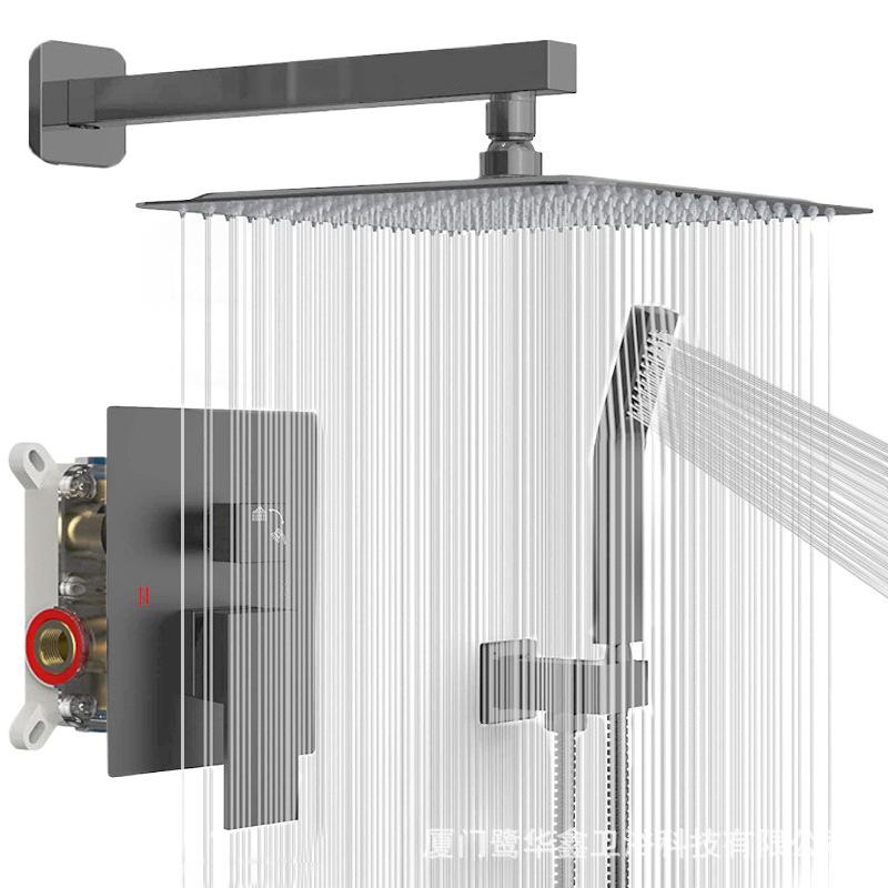 Wall-Mounted Multi-Functional Built-in Rain Shower Set