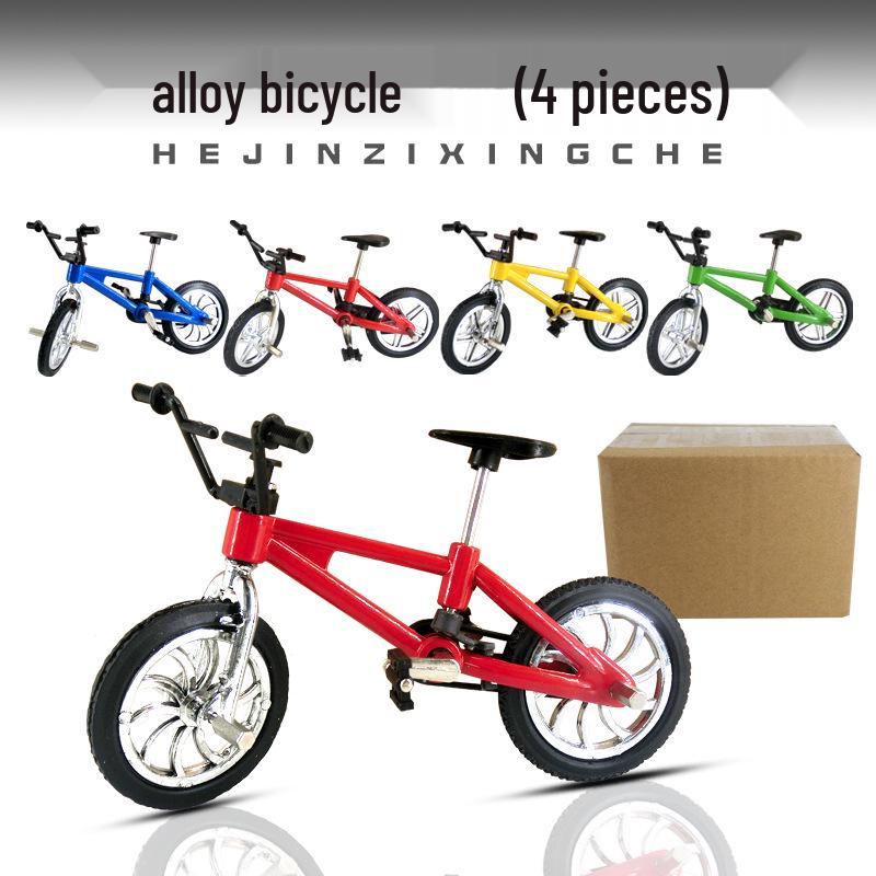 1:18 Finger Bicycle Model Set - 4-Piece Alloy Mini Toy Simulation
