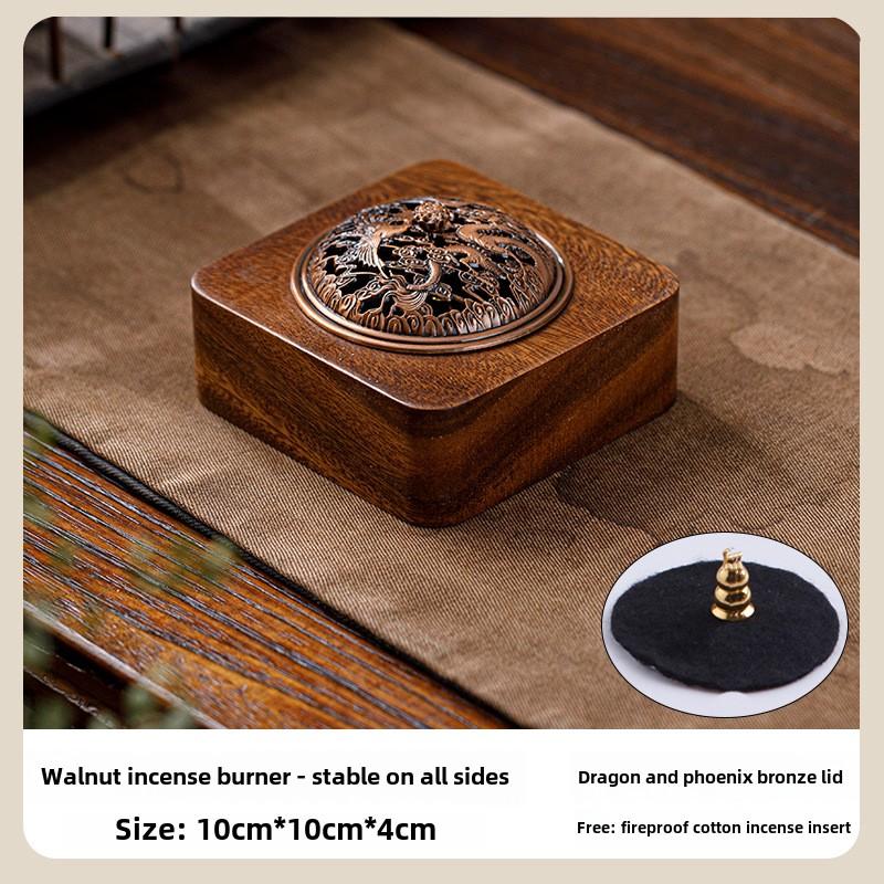 Creative Empty Incense Stick Burner Storage Boxes with Lid Square Shape of Wood Incense Box Home Use Tea Ceremony Incense Burner