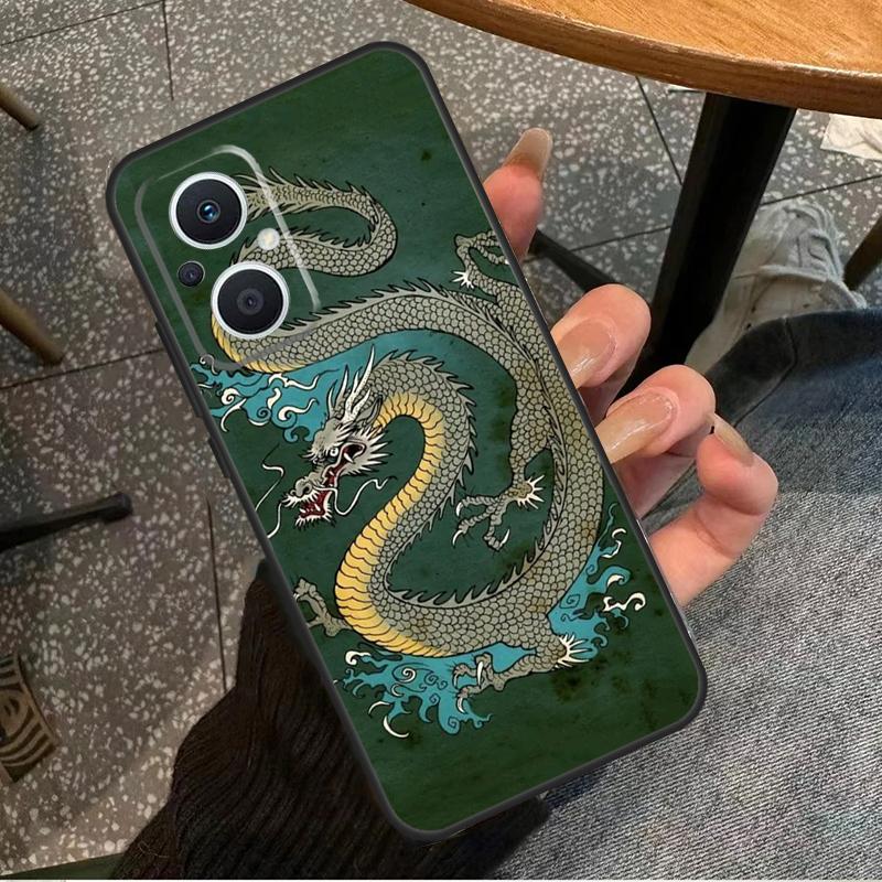 Chinese Style Crane Dragon For OPPO Reno 10 11 12 13 14 Pro 7 8 Lite 8T 11F 12F 13F 14F OPPO Find X8 X9 X5 X6 Pro Case