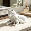 3D Printed Wolf Art Collectibles Figurine, Parent And Child Animal Statue, Modern Decorative Pieces for Study Display Minimalist Sculpture Living Room