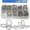 620-Piece Stainless Steel Split Lock Washer Set, Anti-Loosening M2-M12 Spring Washers