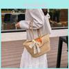Fashionable Woven Bucket Bag For Women In Creamy White And Khaki Stylish Beach Tote