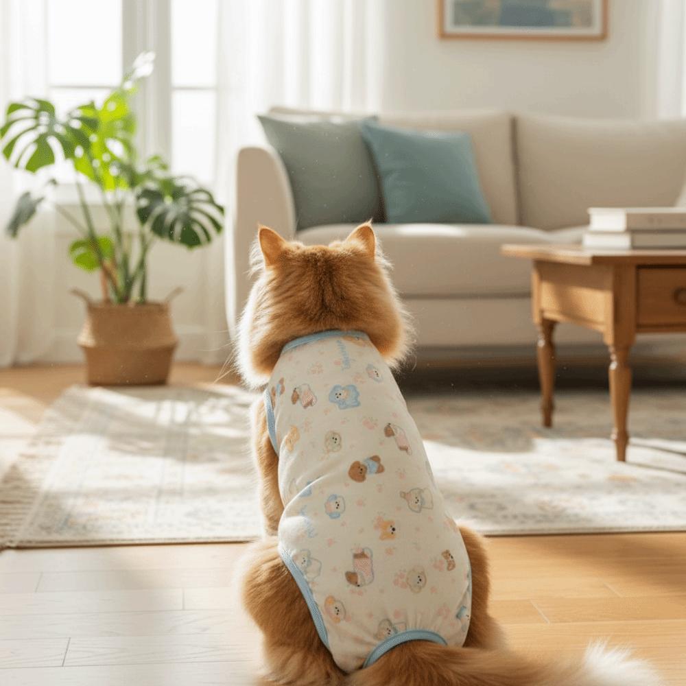 High Elasticity Cat Sterilization Suit Breathable Pet Anti-Licking Vest  Pet Estrus Period