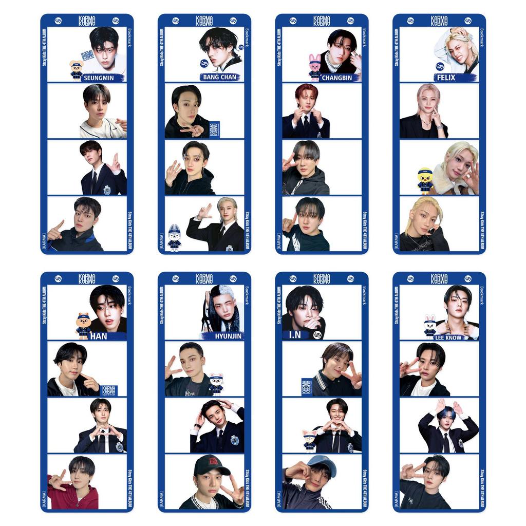 Straykids Quad Grid Bookmark Skzoo Regular Album Karma Cute Collection Pvc Selfie Series Label