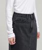 Musinsa Standard Woman Women'S Front Slit Denim Long Skirt [Washed Black]