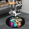 1pc Ghostly Colors Office Round Area Rug, Indoor Mat Suitable For Office, Under Office Chairs Bedroom Living Room Home Decor, Room Deco