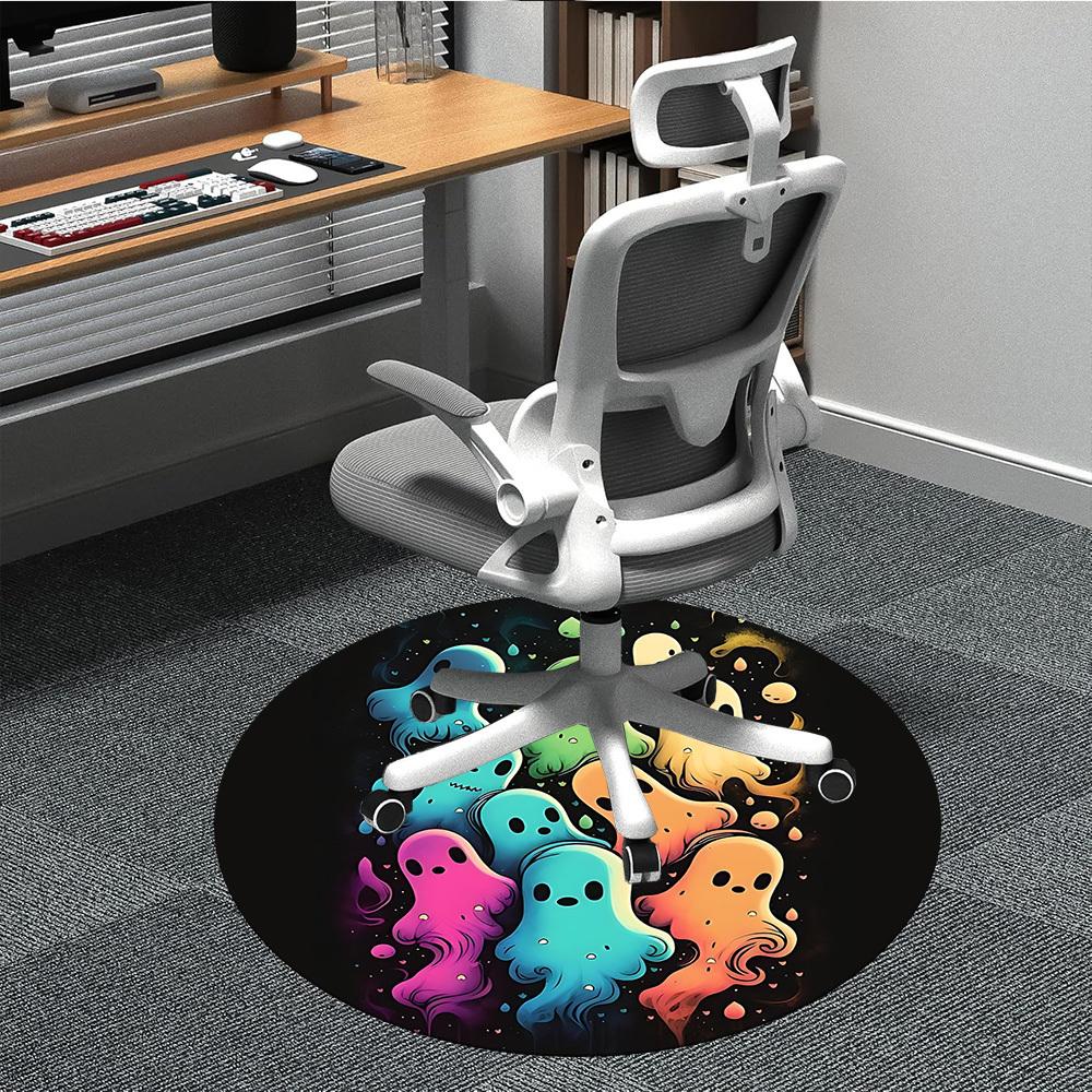1pc Ghostly Colors Office Round Area Rug, Indoor Mat Suitable For Office, Under Office Chairs Bedroom Living Room Home Decor, Room Deco