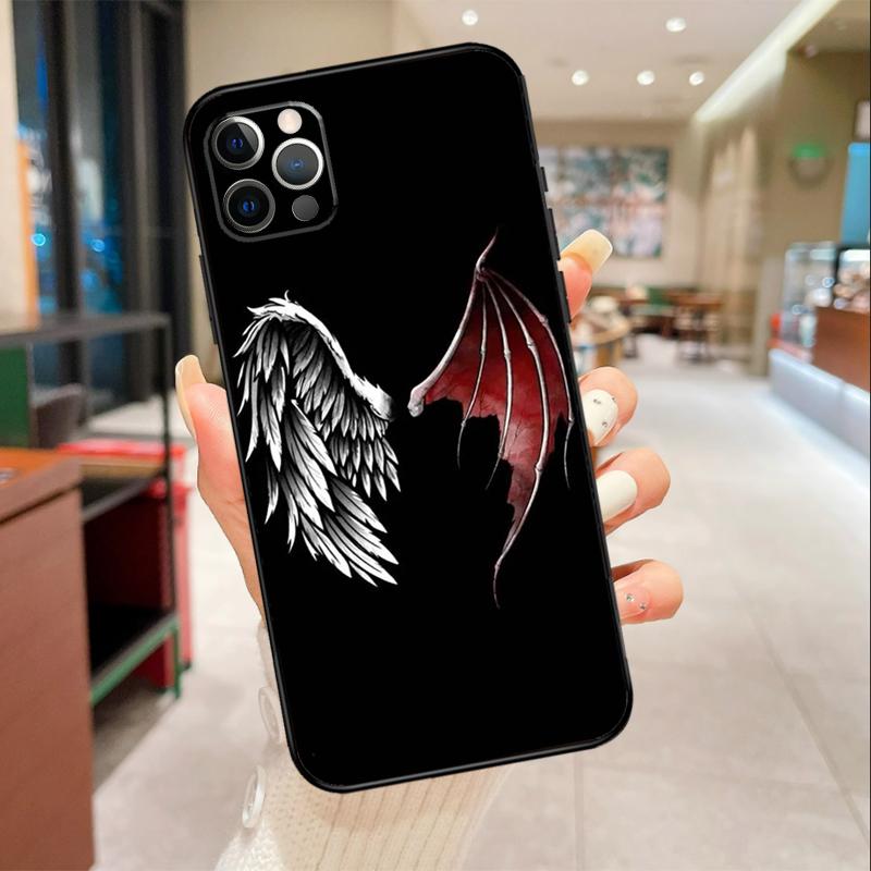 Wings Angel Devil Phone Case For iPhone 17 Air 16 14 13 11 15 Pro Max mini 15 16 Plus 16e Protective Cover