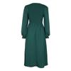 Frauen Herbst Winter Soild Elegante V-ausschnitt Spitze Mid-Länge Hohe Taille Kleid