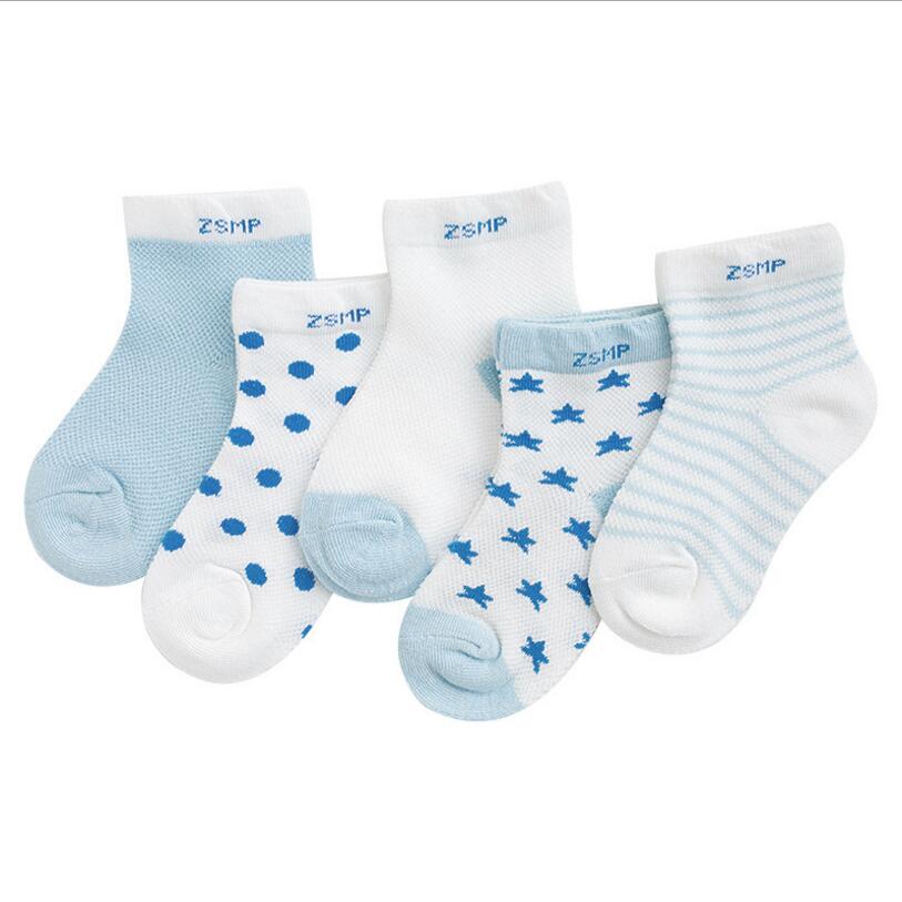 5 Pair=10PCS/lot Dot Kids Socks Summer Thin Comfortable Breathable Cotton Fashion Baby Socks Toddler Girls for 0~6 Year  New