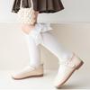 Girls Knee High Cotton Socks Big Ribbons Bow Back To School Socks, Ribbons Bows Long Socks Uniform Party Wear Stockings