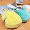 Rex Rabbit Fur Duck & Pear Keychain - Cute Plush Bag Pendant