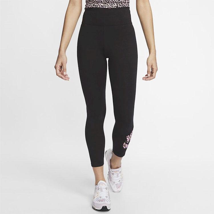 Nike Cotton Letter Print Leggings Women Bottoms Black CW2503-011