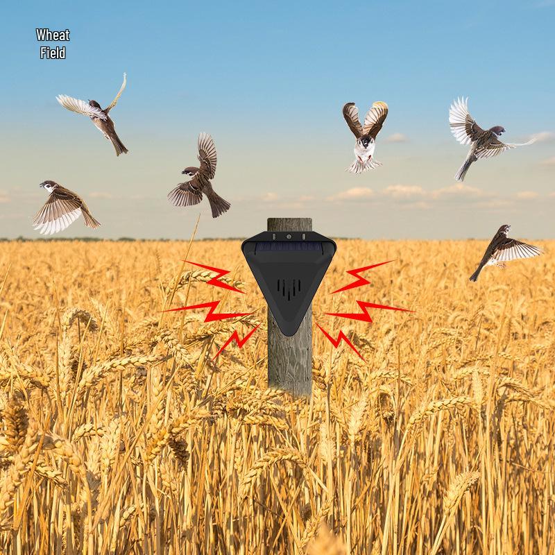 Solar Daytime Bird Repeller with Timed Sound and Light for Orchards, Fish Ponds, and Paddy Fields