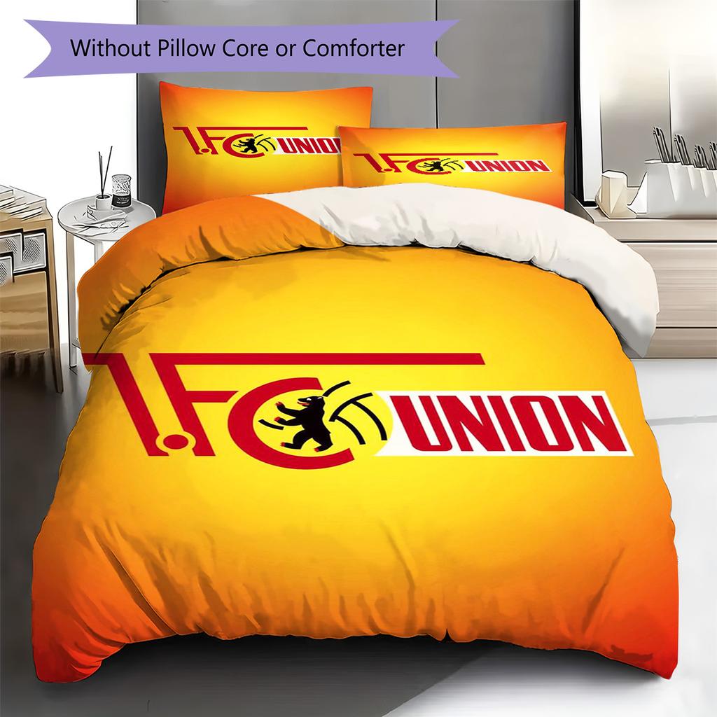 1. FC Union Berlin Pattern Bedding Set Quilt Cover Pillowcase Home Decor Gift (1 * Duvet Cover + 2 * Pillowcase, Without Core)