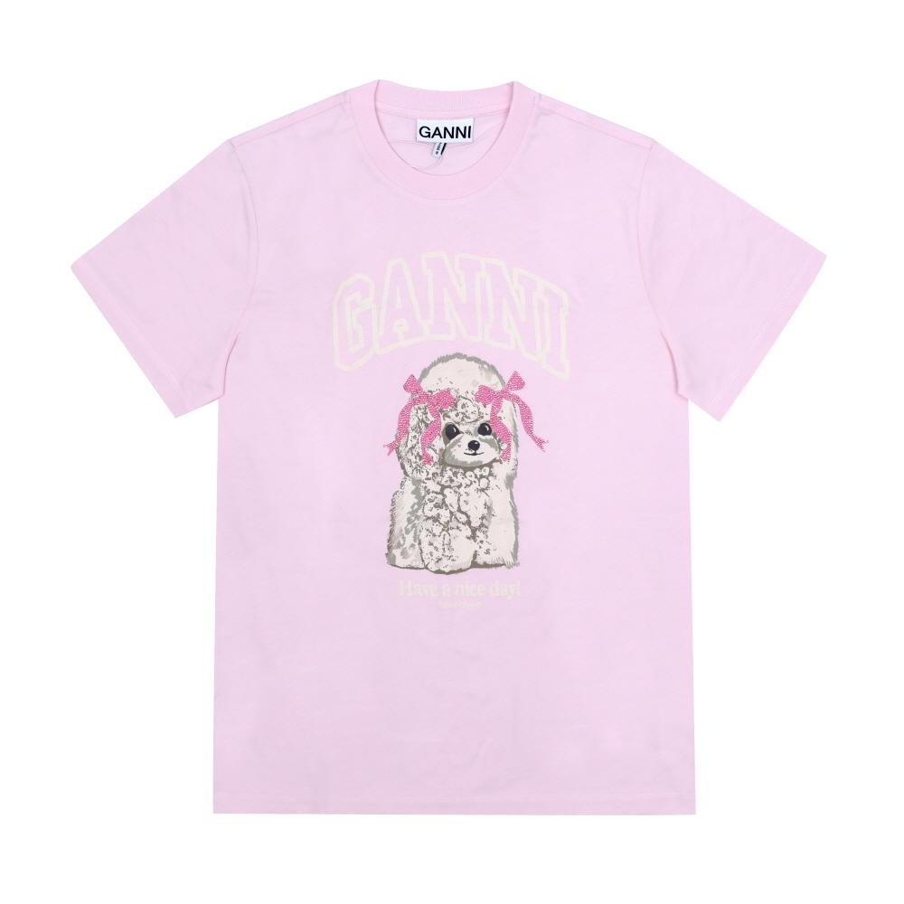 Ganni Women S Poodle Logo T ShirT A1050062 868 A1050062 868 (XS)