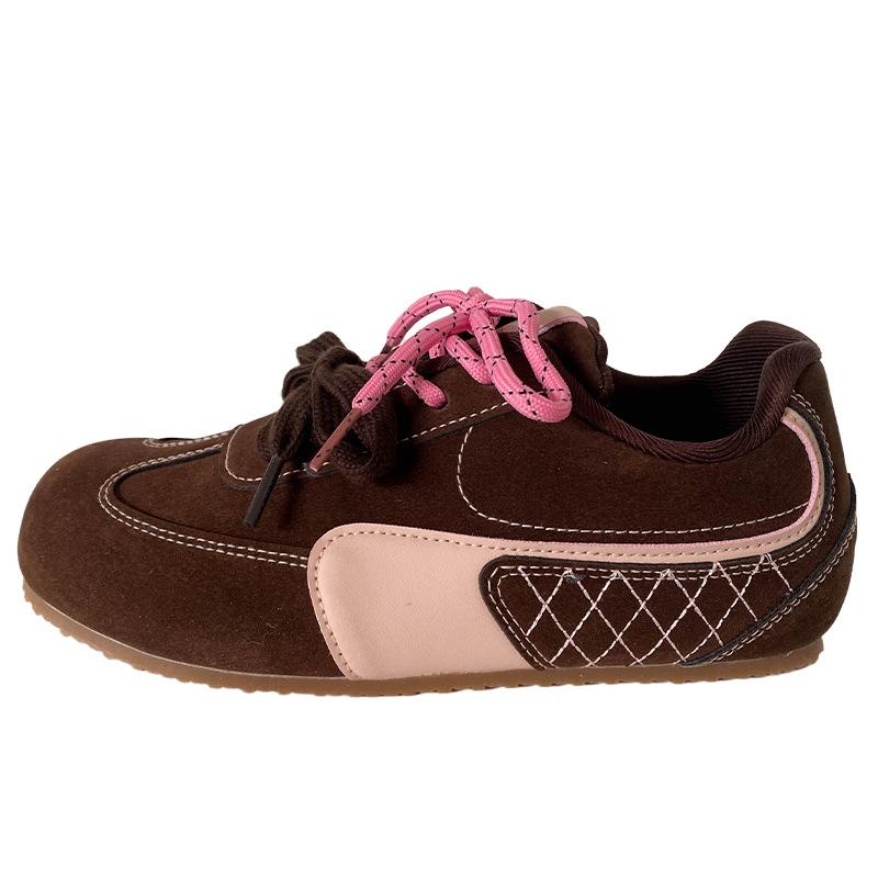 A9881 latex insole/puff lightweight German training shoes women's shoes 2025 spring new board shoes niche Hong Kong style fashion