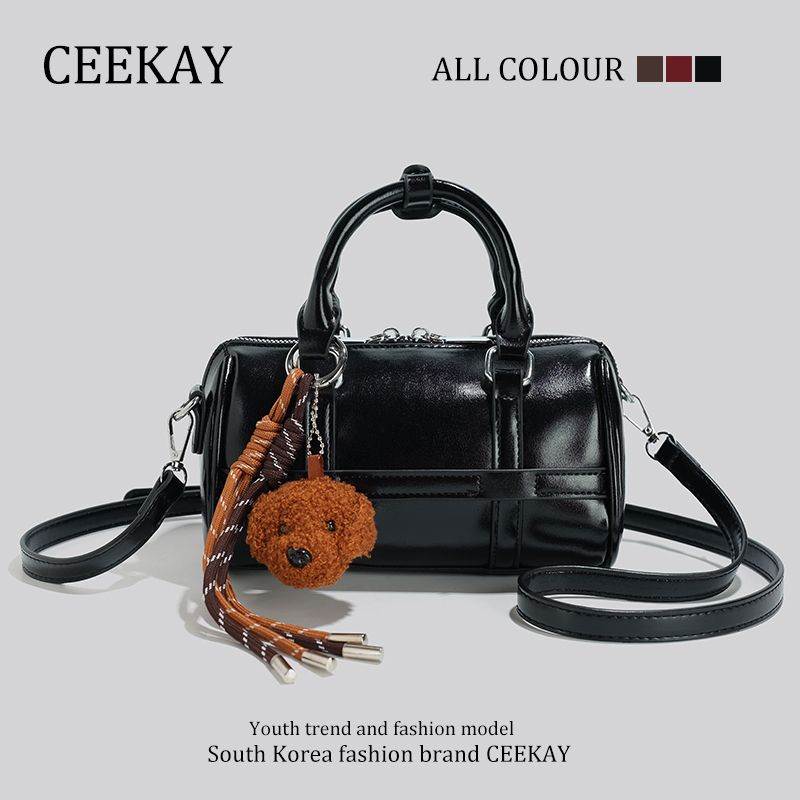 

Ceekay Genuine Goods Niche Style Summer Satchel Boston Bag Fancy Accessible Luxury Bag Female 2025 New Crossbody Bag Black(Gift bag for the counter)