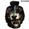 Felpa con Cappuccio Stampa 3D Lupo Ululante Motivo Animale Uomo Felpe Cappotto Donna Felpe Invernali Top Oversize
