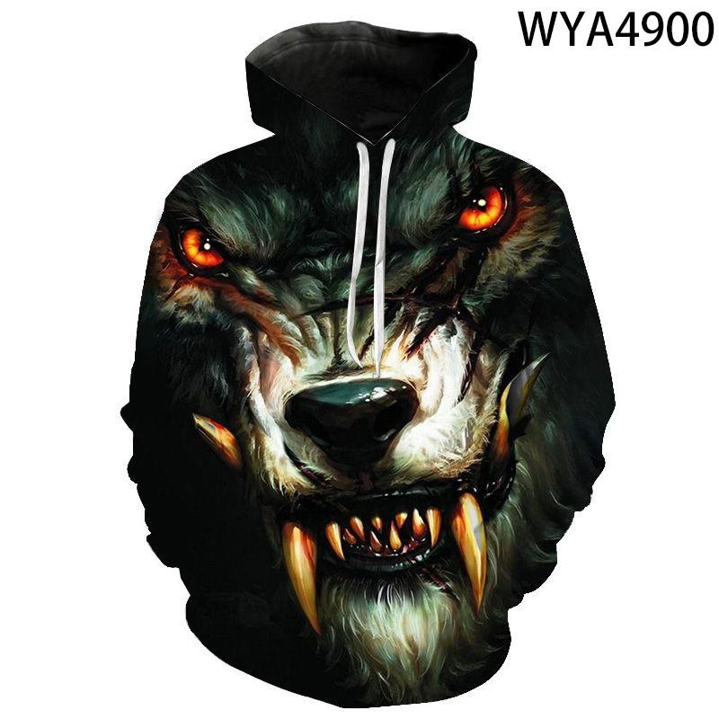 Felpa con Cappuccio Stampa 3D Lupo Ululante Motivo Animale Uomo Felpe Cappotto Donna Felpe Invernali Top Oversize