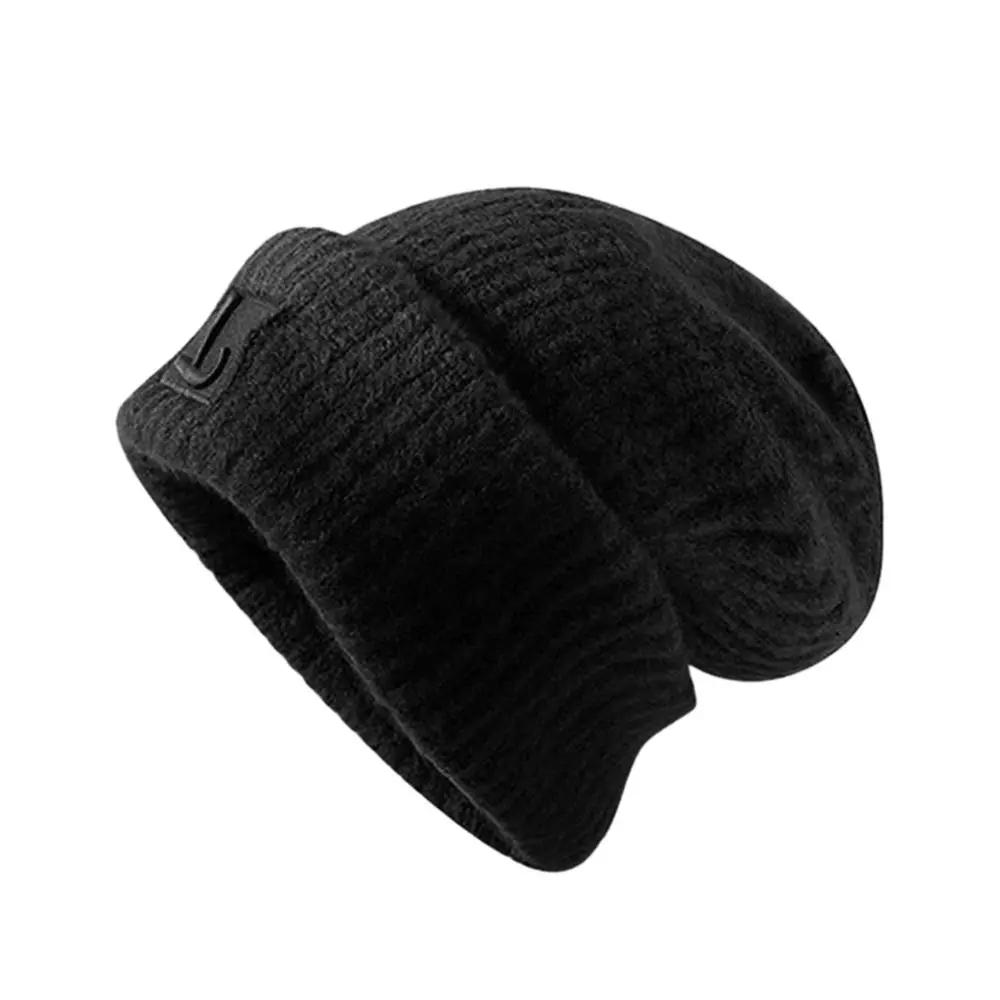 Women's Fashion Knitted Beanies Solid Color Windproof Warm Hat Knitted Cap Unisex