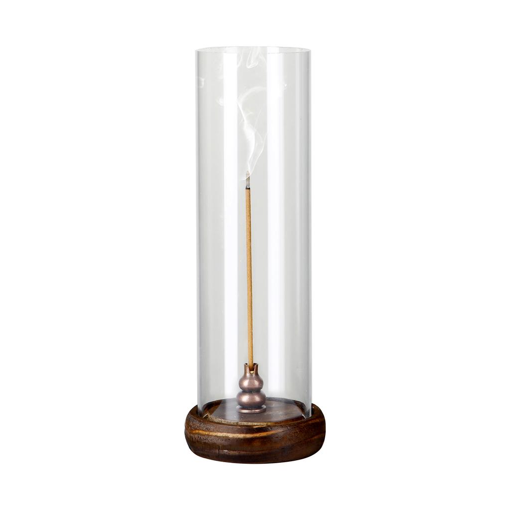 Modern Incense Holder Anti-Ash Flying Incense Burner with Removable Acrylic Ash Catcher for Home Decor Yoga Meditation