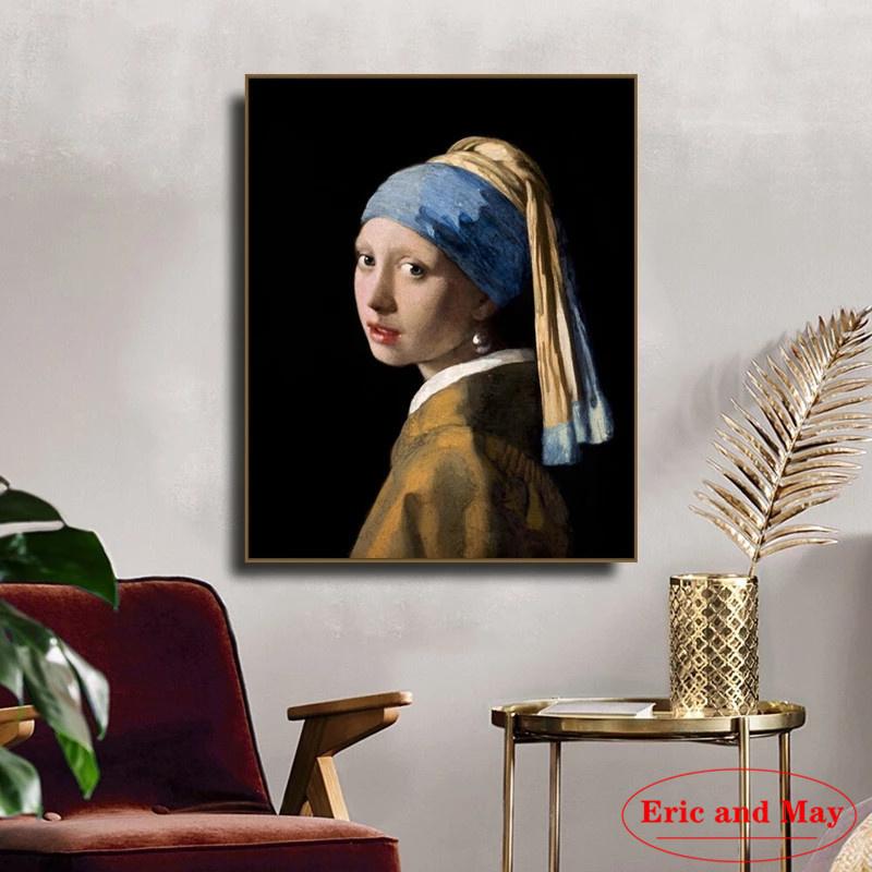 Girl With A Pearl Earring Posters And Prints Wall Art Canvas Painting Pictures Hot Retro Style Aesthetic Room Decor Plakat