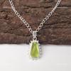 Coffin Peridot Stone Sterling Silver Sisters Gift Wedding Art Deco Boho Pendant PP-54-3