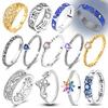 925 Silver Rings Sparkling Starry Night Heart Firefly Vintage Rings for Women Wedding Engagement Birthday Jewelry Gift