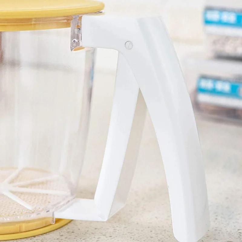 Griff Presse Tasse Form Mehl Sieb Backen Puderzucker Pulver Sieb Sieb Filter mit Deckel Küche Werkzeug Küche Gadget
