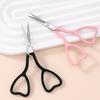 Pink Stainless Steel Heart-shaped Eyebrow Trimming Scissors Sharp Pointed Beauty Scissors Flower Thread Scissors