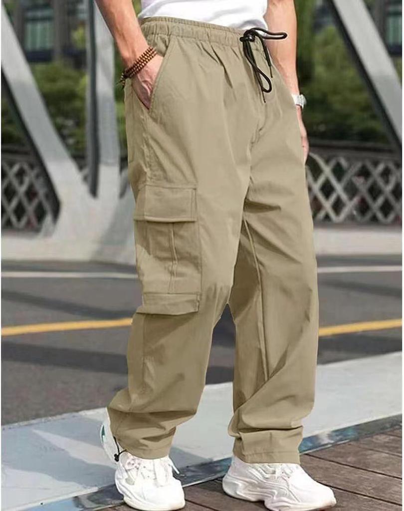 Summer 2023 Men's Loose Straight-Leg Cargo Pants - European and American Style